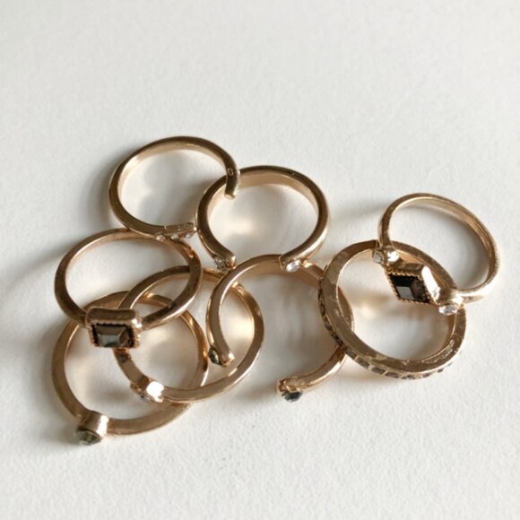 Retro 14kt Plated Gold Stackable Midi Rings - Picture 6 of 6